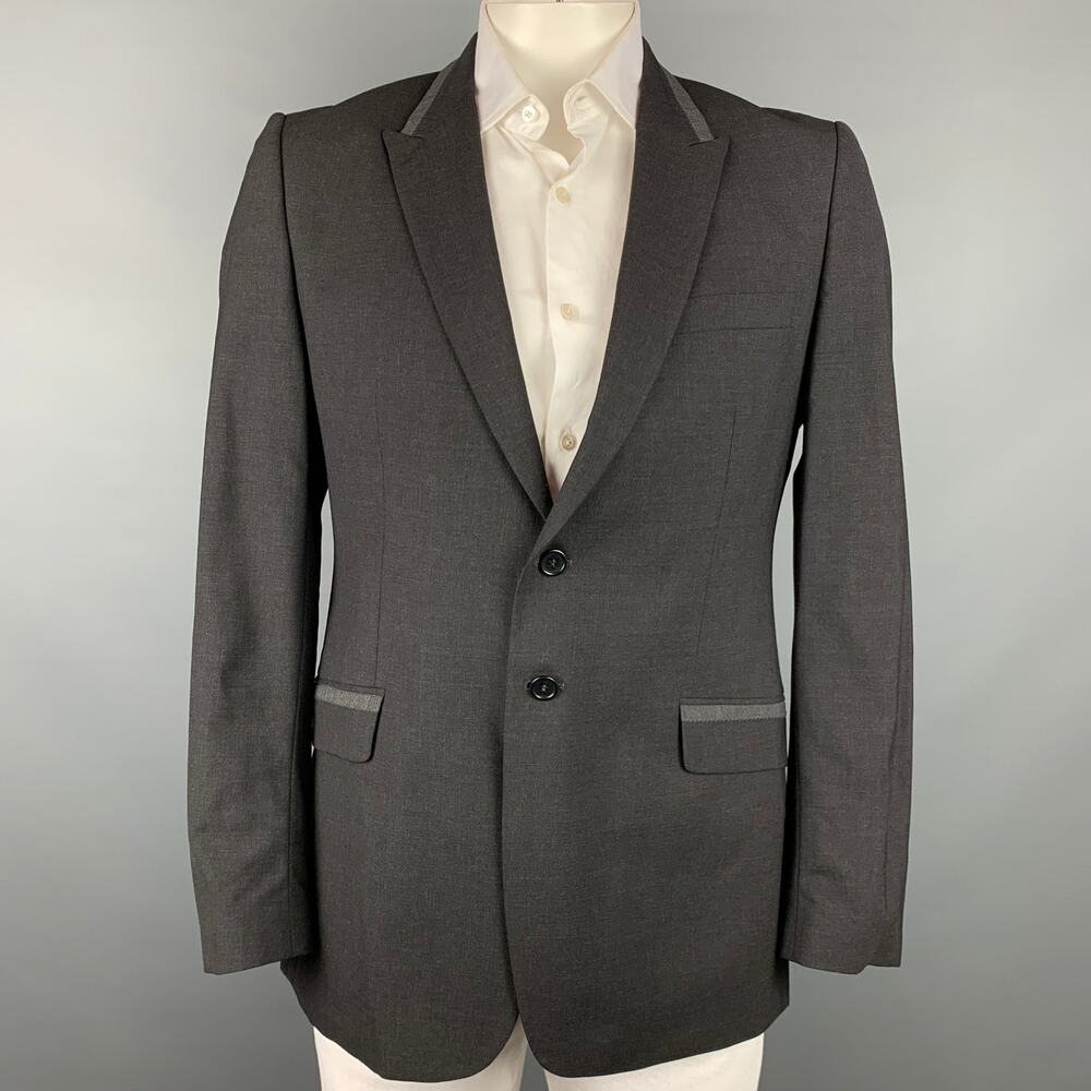 PS by PAUL SMITH Size 42 Charcoal Wool Peak Lapel Sport Coat